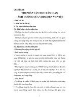 Thi pháp Văn học dân gian, ảnh hưởng của Văn học dân gian đến Văn học Viết chuyên đề bồi dưỡng học sinh giỏi