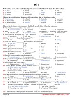 25 đề thi học kì 1 tiếng anh 12 có đáp án
