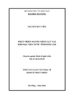 PHÁT TRIỂN NGUỒN NHÂN lực tại KHO bạc NHÀ nước TỈNH đăk lăk 