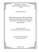 PHÂN TÍCH VÀ ĐỀ XUẤT MỘT SỐ GIẢI PHÁP  CHIẾN LƯỢC PHÁT TRIỂN NGUỒN NHÂN LỰC  CHO TRUNG CẤP NGHỀ GTVT NAM ĐỊNH  ĐẾN NĂM 2020