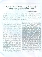 Phân tích hệ số Gini theo nguồn thu nhập ở Việt Nam giai đoạn 2002  2012