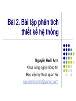 Bài tập phân tích thiết kế hệ thống