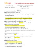 Đề thi học kì 1 môn Hóa học lớp 10 trường THPT Ngọc Tảo, Hà Nội năm học 2015 - 2016