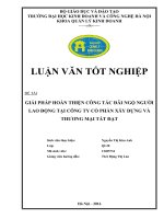 GIẢI PHÁP HOÀN THIỆN CÔNG TÁC ĐÃI NGỘ NGƯỜI LAO ĐỘNG TẠI CÔNG TY CỔ PHẦN XÂY DỰNG VÀ THƯƠNG MẠI TẤT ĐẠT