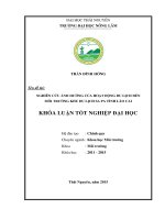 Nghiên cứu ảnh hưởng của hoạt động du lịch đến môi trường khu du lịch sa pa – tỉnh lào cai 