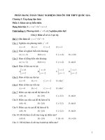 Phân dạng Bài tập trắc nghiệm môn toán lớp 12, luyện thi THPT quốc gia