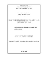 Hoàn thiện tổ chức bộ máy của kiểm toán nhà nước Việt Nam