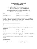 Don xin chuyen diem tieng anh