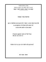 Quá trình giải quyết việc làm cho người lao động ở tỉnh yên bái từ năm 1991 đến năm 2010 (TT) 
