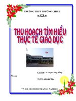 THU HOẠCH TÌM HIỂU THỰC tế GIÁO DỤC THỰC TẬP SƯ PHẠM