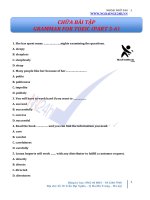 CHỮA bài tập GRAMMAR FOR TOEIC PART 5 6 