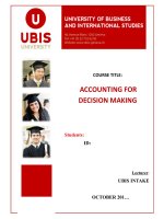 ACCOUNTING FOR DECISION MAKING