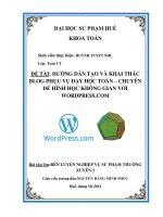 HƯỚNG DẪN TẠO VÀ KHAI THÁC BLOG PHỤC VỤ DẠY HỌC TOÁN – CHUYÊN ĐỀ HÌNH HỌC KHÔNG GIAN VỚI WORDPRESS.COM