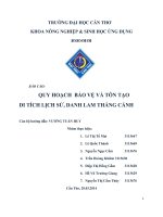 QUY HOẠCH  BẢO VỆ VÀ TÔN TẠO DI TÍCH LỊCH SỬ, DANH LAM THẮNG CẢNH