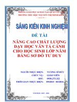 Nâng cao chất lượng dạy học văn tả cảnh cho học sinh lớp năm bằng sơ đồ tư duy