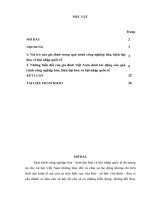 TIỂU LUẬN   VAI TRÒ của GIA ĐÌNH TRONG QUÁ TRÌNH CÔNG NGHIỆP hóa, HIỆN đại hóa và hội NHẬP QUỐC tế