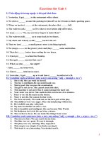 Luyện tập tiếng anh lớp 8 bài 1 (with key)