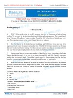 ĐỀ THI ĐỌC IIELTS DÀNH CHO NGƯỜI MỚI HỌC