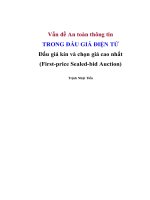 vấn đề an toàn thông tin  trong đấu giá điện tử đấu giá kín và chọn giá cao nhất (firstprice sealedbid auction)