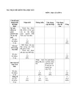 Đề thi các môn kèm ma trận, đáp án chi tiết