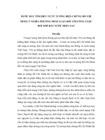 TIỂU LUẬN TRIẾT học   bước đầu tìm HIỂU về tư TƯỞNG BIỆN CHỨNG hồ CHÍ MINH và ý NGHĨA PHƯƠNG PHÁP LUẬN đối với CÔNG CUỘC đổi mới ở nước TA HIỆN NAY