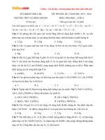 Đề thi học kì 1 môn Hóa học lớp 12 trường THPT Lê Hồng Phong, Đăk Lăk năm học 2015 - 2016