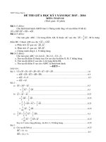 Đề kiểm tra giữa học kì 1 môn Toán lớp 10 năm học 2015 - 2016 trường THPT Thống Nhất A, Đồng Nai
