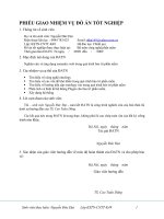 PHIẾU GIAO NHIỆM VỤ ĐỒ ÁN TỐT NGHIỆP