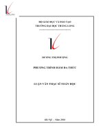 Luận văn thạc sĩ toán học Phương trình hàm đa thức