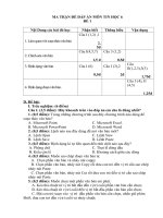 MA TRẬN ĐỀ ĐÁP ÁN MÔN TIN HỌC 6