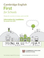 Information for candidates first for schools 2015