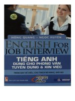 Tiếng anh dùng cho phỏng vấn tuyển dụng và xin việc  trình bày dễ hiểu, chú thích rõ ràng, đầy đủ