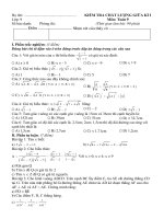 Đề kiểm tra giữa kì 1 toán 9 có đáp án chi tiết