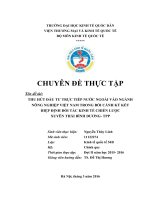 Thu hút đầu tư trực tiếp nước ngoài vào ngành nông nghiệp Việt Nam trong bối cảnh ký kết Hiệp định TPP