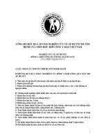 CÔNG BỐ KẾT QUẢ 30 NĂM NGHIÊN CỨU VỀ ÁP HUYẾT ĐỂ TÌM BỆNH CỦA MÔN HỌC KHÍ CÔNG Y ĐẠO VIỆT NAM