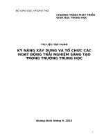 KỸ NĂNG XÂY DỰNG VÀ TỔ CHỨC CÁC HOẠT ĐỘNG TRẢI NGHIỆM SÁNG TẠO TRONG TRƯỜNG TRUNG HỌC