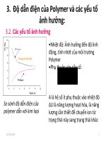 Độ dẫn điện của polymer và các yếu tố ảnh hưởng