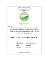 Đánh giá hiện trạng môi trường và đề xuất giải pháp thực hiện tiêu chí môi trường nông thôn mới tại xã Địch Quả  huyện Thanh Sơn  tỉnh Phú Thọ