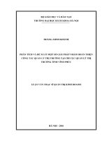 Phân tích và đề xuất một số giải pháp nhằm hoàn thiện công tác quản lý thị trường tại chi cục quản lý thị trường tỉnh vĩnh phúc 