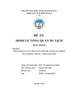 PHÂN TÍCH CÁC GIÁ TRỊ TÀI NGUYÊN ĐỂ TẠO RA SẢN PHẨM DU LỊCH ĐẶC TRƯNG – PHỐ CỔ HÀ NỘI