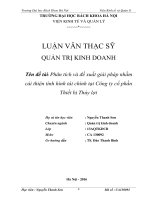 Phân tích và đề xuất giải pháp nhằm cải thiện tình hình tài chính tại công ty CP thiết bị thủy lợi 