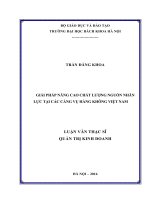 Giải pháp nâng cao chất lượng nguồn nhân lực tại các cảng vụ hàng không việt nam 