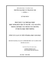 Phát huy vai trò bạn đọc học sinh (dân tộc ít người tây nguyên) trong giờ học tác phẩm văn chương ở trung học phổ thông (TT) 