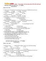 4 Đề kiểm tra 15 phút môn Tiếng Anh lớp 12 Trường THPT Nguyễn Huệ, Quảng Nam (Lần 1) năm học 2016 - 2017