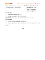 Đề thi học kì 1 môn Công nghệ lớp 12 trường THCS-THPT Mỹ Bình, Long An năm học 2015 - 2016