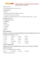 Bài ôn tập Tiếng Anh lớp 10 Unit 1, 2 có đáp án