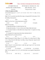 Đề thi học kì 1 môn Hóa học lớp 10 trường THPT Lê Hồng Phong, Đăk Lăk năm học 2015 - 2016