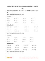 Giải bài tập trang 68, 69 SGK Toán 3: Bảng chia 9 - Luyện tập