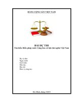 BÀI DỰ THI: Tìm hiểu Hiến pháp nước Cộng hòa xã hội chủ nghĩa Việt Nam