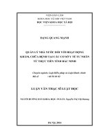 Quản lý nhà nước đối với hoạt động khám, chữa bệnh tại các cơ cở y tế tư nhân từ thực tiễn tỉnh Bắc Ninh